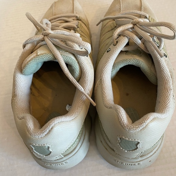 K-Swiss Limited Edition Suede Tennie Shoes Cream Color Size 8.5 - Picture 8 of 14